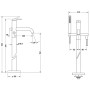 Duravit C.1 Einhebel-Wannenmischer bodenstehend - technische Ansicht