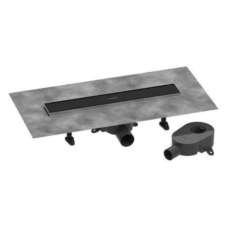 Ensemble complet de caniveau de douche hansgrohe RainDrain Go 500 à carreler à l'arrière