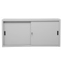 Wolfstahl Schiebetürenschrank Stahl 2 Fachböden lichtgrau 160 x 45 x 75 cm - technische Ansicht