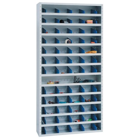 Wolfstahl Sichtlagerschrank (Magazinschrank) lichtgrau 100 x 30 x 198 cm