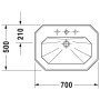 Lavabo Duravit 1930 70 cm - vue détaillée