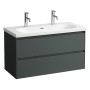 Vasque LAUFEN LUA 100 x 46 cm 2 trous de robinet, avec trop-plein - vue détaillée