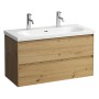 Vasque LAUFEN LUA 100 x 46 cm 2 trous de robinet, avec trop-plein - vue technique