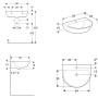 Lavabo Geberit Renova 60 x 48 cm avec trou pour robinet sans trop-plein - photo produit