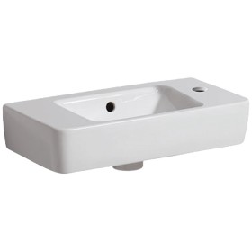 Lavabo compact Geberit Renova 50 cm, plan de pose à gauche