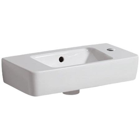 Lavabo compact Geberit Renova 50 cm, plan de pose à gauche