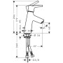 Rubinetto monocomando per lavabo hansgrohe Talis S 80 CoolStart con scarico - vista dettagliata