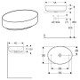 Lavabo surélevé Geberit VariForm 55 x 40 cm, ovale - vue détaillée
