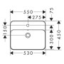 hansgrohe Xuniva Q Lavabo incasso 55 x 45 cm, con 1 foro per rubinetto e troppo pieno - immagine prodotto