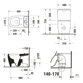 Duravit Qatego Stand-WC avec HygieneGlace pour combinaison