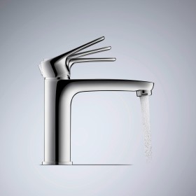 Mitigeur de lavabo monocommande Duravit B.1 S FreshStart et MinusFlow, avec bonde à tirette