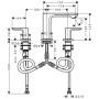 Rubinetto per lavabo hansgrohe Rebris S a 3 fori 110 con scarico a tirante - vista tecnica