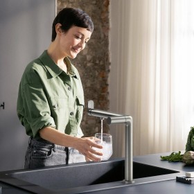 Sistema di filtrazione hansgrohe Aqittura M91 240, beccuccio estraibile, 1jet, kit di avviamento, SodaSystem