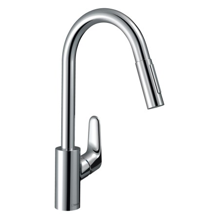 Rubinetto monocomando per cucina hansgrohe Focus M41 240 Eco con doccetta estraibile, 2 getti