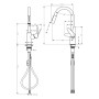 Rubinetto monocomando per cucina hansgrohe Focus M41 240 Eco con doccetta estraibile, 2 getti - vista dettagliata