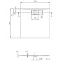 Receveur de douche Villeroy & Boch Architectura Metalrim 90 x 90 x 1,5 cm