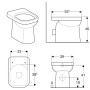 Geberit Renova Comfort Square WC a terra con uscita orizzontale e verticale - vista dettagliata