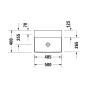 Duravit DuraSquare Lavabo Compact brossé sans trou de robinet, 50 x 40 cm - vue détaillée