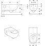 Geberit Renova Comfort WC sospeso a scarico a pavimento, forma parzialmente chiusa, Rimfree - immagine prodotto