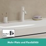 Rubinetteria monocomando per lavabo hansgrohe Tecturis S 110 CoolStart a risparmio idrico+ con scarico - vista dettagliata