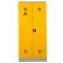 Wolfstahl Chemikalienschrank Gefahrstoffschrank Stahl lichtgrau-rapsgelb 92 x 42 x 195 cm - Detailansicht
