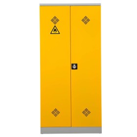 Armadio chimico in acciaio Wolfstahl, grigio chiaro e giallo colza, 92 x 42 x 195 cm