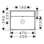 Lavabo hansgrohe Xanuia Q 500/390 senza foro miscelatore con troppopieno