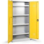 Wolfstahl Chemikalienschrank Gefahrstoffschrank Stahl lichtgrau-rapsgelb 92 x 42 x 195 cm - technische Ansicht
