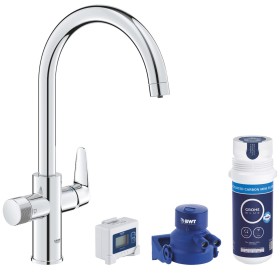 GROHE Blue Pure StartCurve Miscelatore monocomando per lavello con filtro a carbone attivo mini