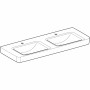 Double vasque Geberit Renova Plan 130 cm avec trou central pour robinet, sans trop-plein - vue détaillée