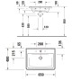 Lavabo meuble Duravit D-Neo 65 cm, avec 1 trou de robinet et trop-plein