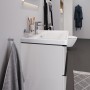 Lavabo meuble Duravit D-Neo 65 cm, avec 1 trou de robinet et trop-plein - vue technique