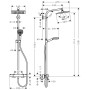 hansgrohe Crometta E 240 1jet Showerpipe EcoSmart - technische Ansicht