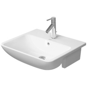 Duravit ME par Starck Vasque encastrée à moitié 55 cm, 1 trou de robinet percé