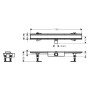 Ensemble complet de caniveau de douche hansgrohe RainDrain Compact 70 cm pour installation plate - photo produit