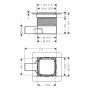 Set completo di scarico a pioggia hansgrohe RainDrain Brilliance con griglia puntale 10/10 cm - immagine prodotto