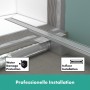 hansgrohe RainDrain Compact Komplettset Duschrinne 120 cm für flache Installation - technische Ansicht