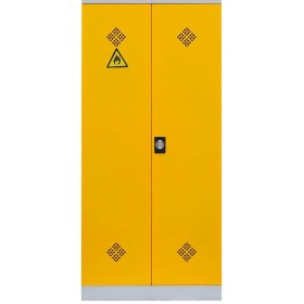 Armadio per sostanze chimiche in acciaio Wolfstahl con ripiani in lamiera forata 92 x 42 x 195 cm