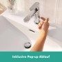 Rubinetto monocomando per lavabo hansgrohe Rebris S 80 con tappo di scarico a tirante - immagine prodotto