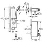 Robinet thermostatique de douche Grohe Grohtherm SmartControl avec ensemble de douche, 60 cm