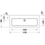 Duravit ME by Starck Meuble vasque 123 cm sans trou de robinet - vue détaillée