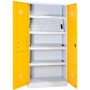 Wolfstahl Chemikalienschrank Gefahrstoffschrank Stahl Fachböden mit Lochblechabdeckung 92 x 42 x 195 cm - technische Ansicht