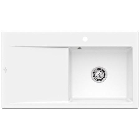 Villeroy & Boch Subway Style 50 Einbauspüle, Ablaufgarnitur mit Handbetätigung, Becken rechts