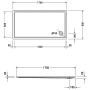 Receveur de douche Duravit Starck Slimline rectangle 170 x 90 cm - vue détaillée