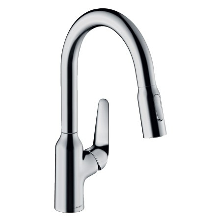 hansgrohe Focus M42 Miscelatore monocomando da cucina 180 Eco, Doccetta estraibile, 2 getti