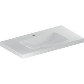 Lavabo Geberit iCon Light 90 cm avec tablette, trou de robinet au milieu, sans trop-plein