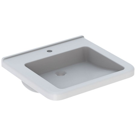 Lavabo Geberit Renova Comfort Square 60 cm, accessible PMR, sans trop-plein
