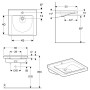 Lavabo Geberit Renova Comfort Square 60 cm, accessible, sans trop-plein