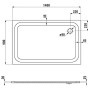Receveur de douche LAUFEN Platina XXL 140 x 90 cm sans revêtement antidérapant - vue détaillée