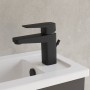 VitrA Root Square Einhebel-Waschtischmischer S mit Ablaufgarnitur - technische Ansicht